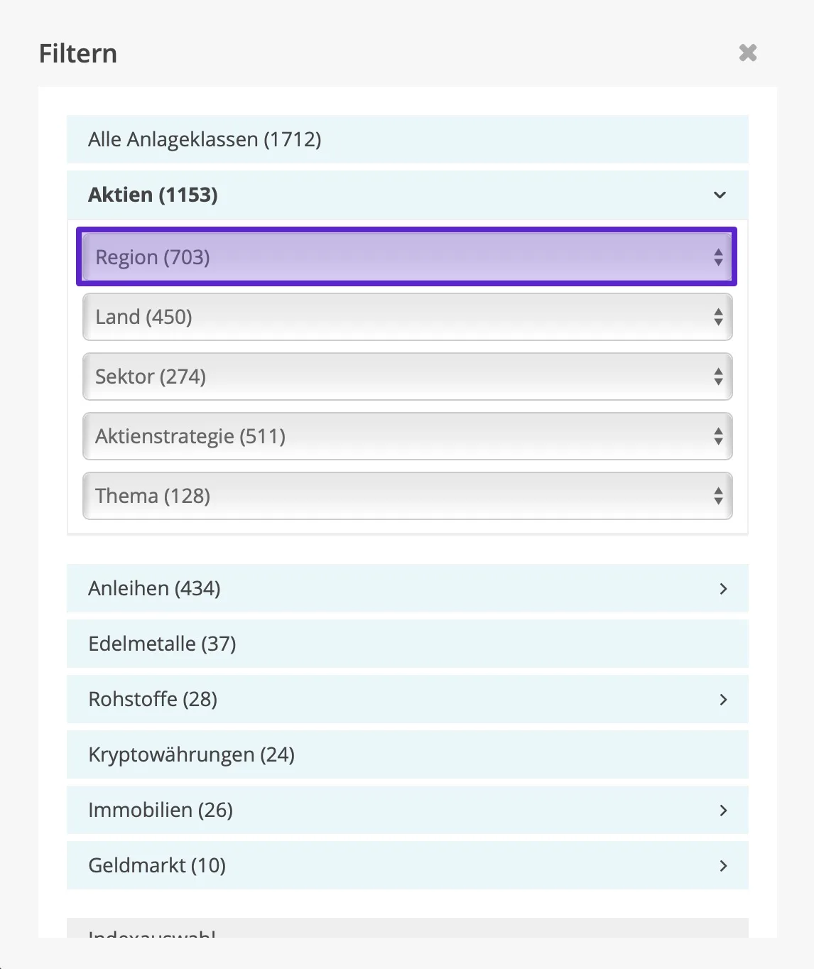 Region ausw&auml;hlen